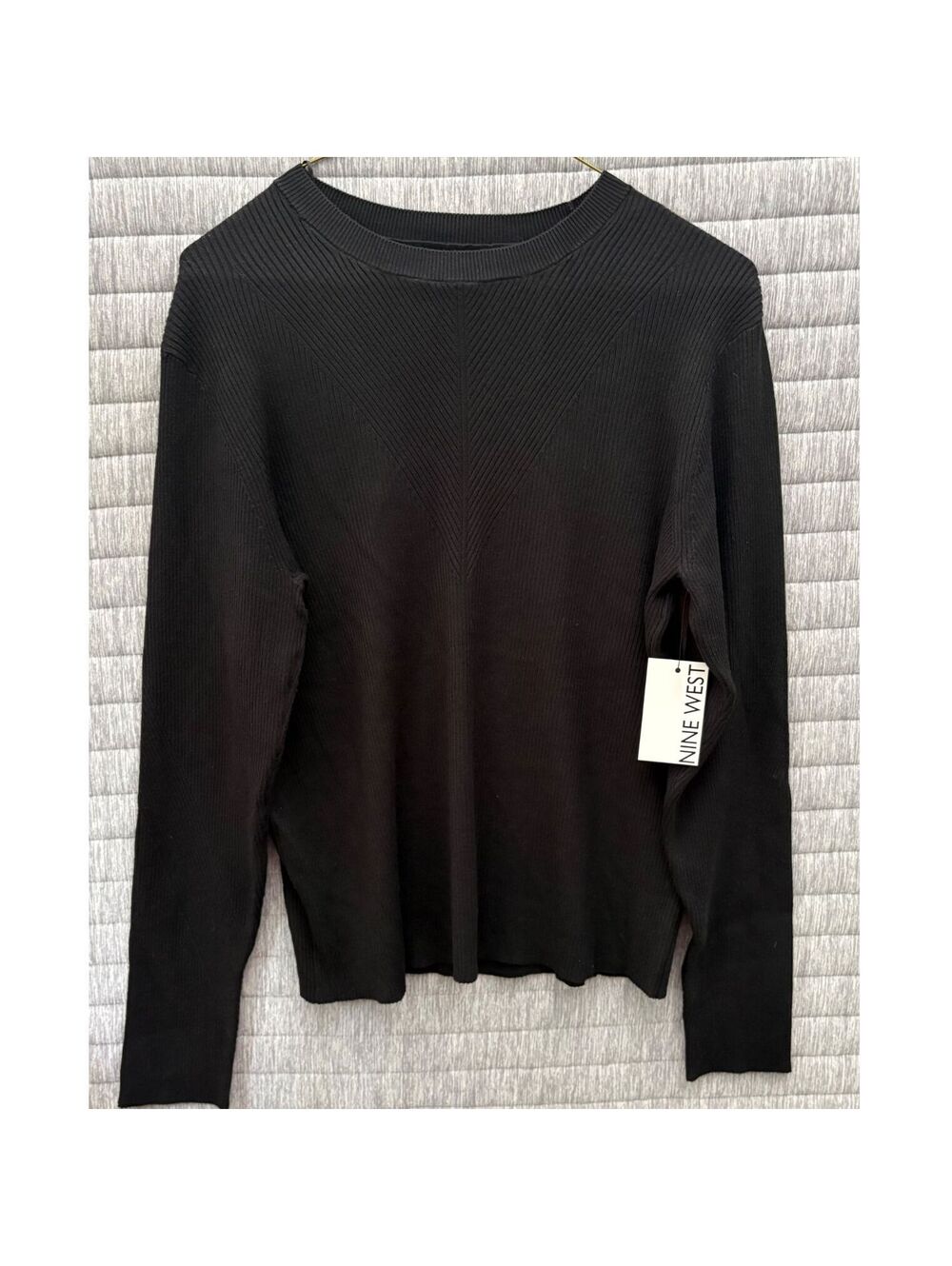 Nine West Black Ribbed Long Sleeve Sweater Women's XXL NWT
